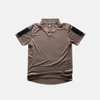 Mas Grey, short-sleeve, 13th Heaven military synthetic T-shirt with Velcro patches, on a white background