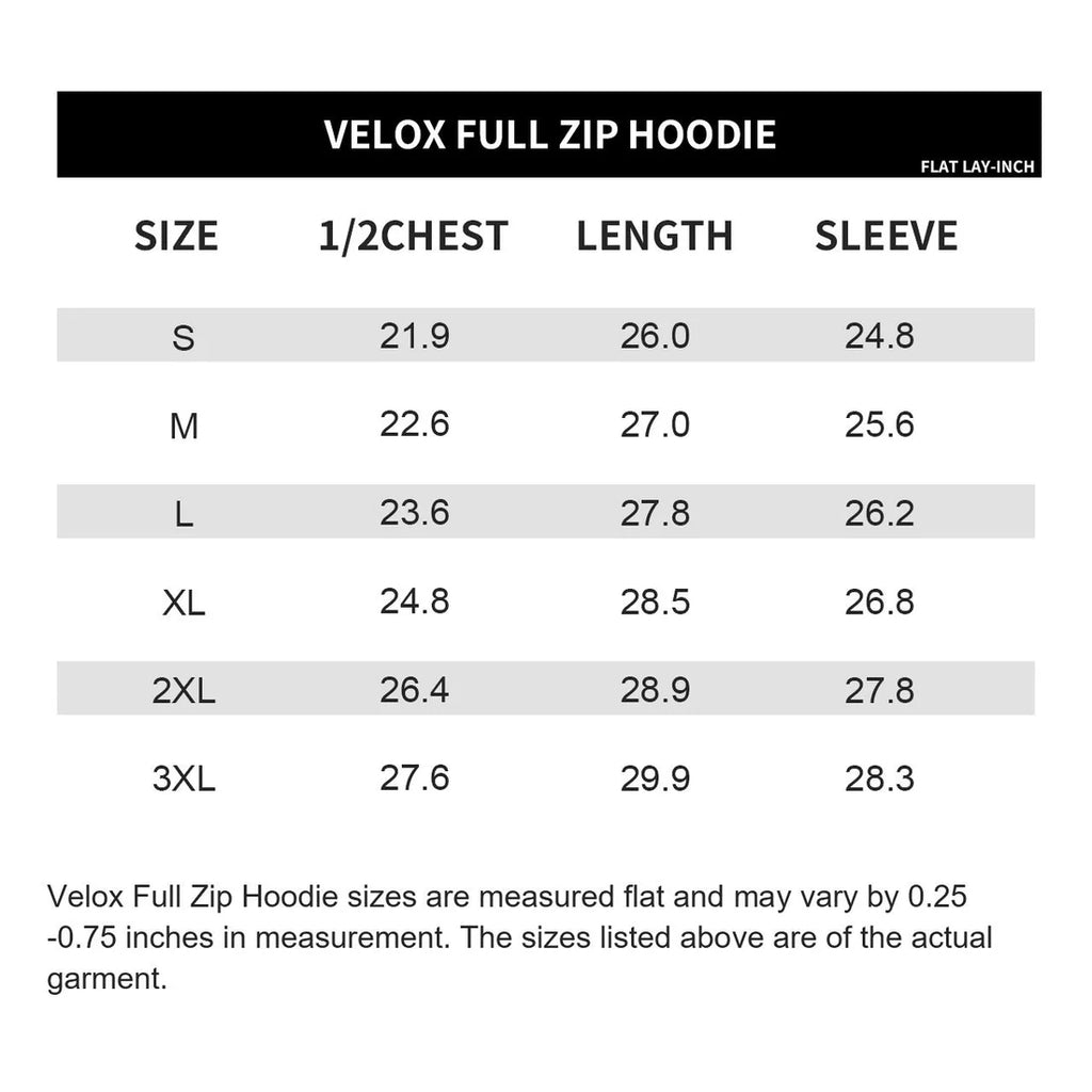 Black VELOX Full Zip Hoodie